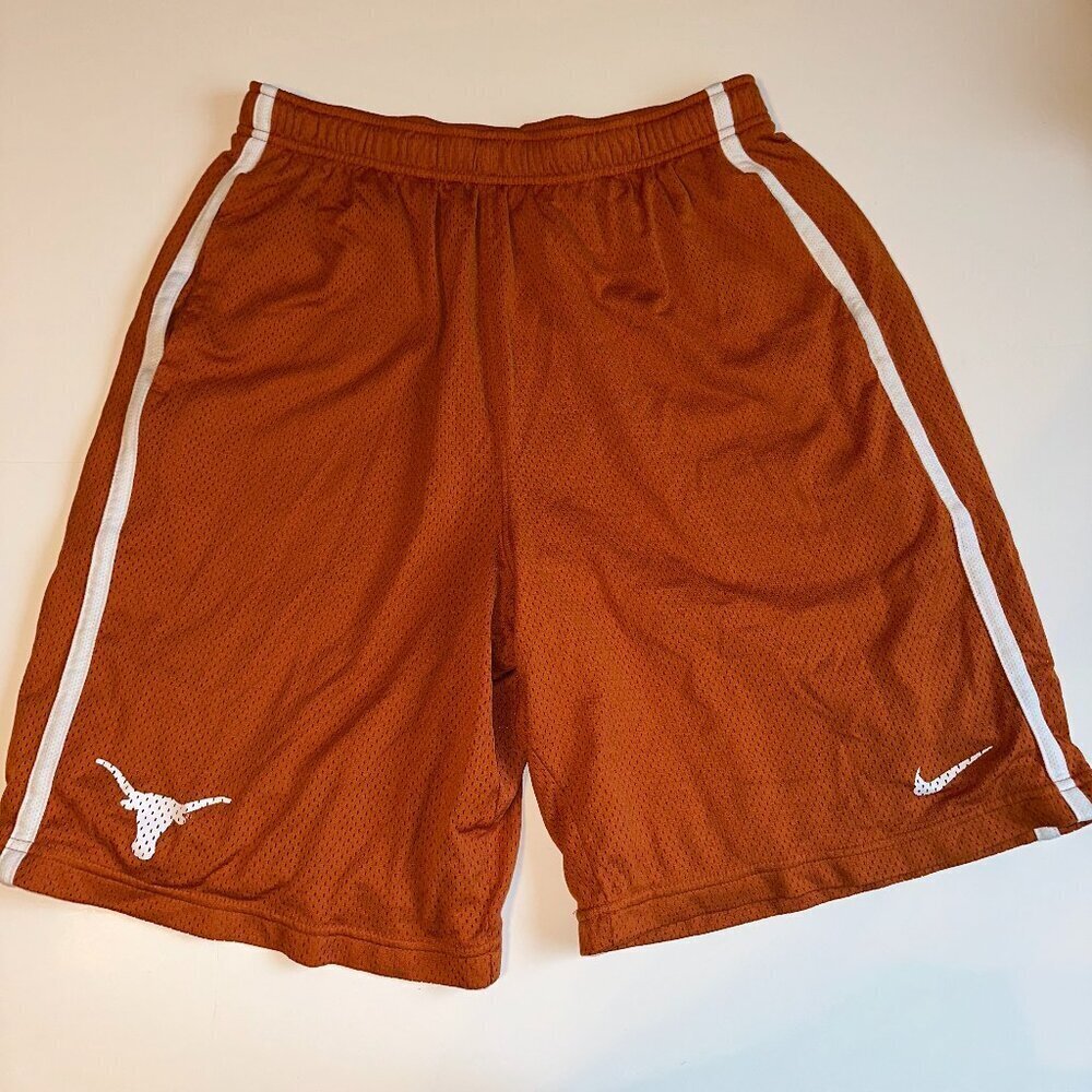 Nike Men’s Texas Longhorns Basketball Shorts Size L Orange White Like New